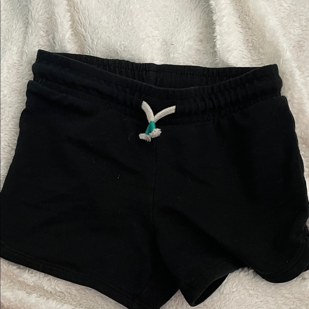 Cat & Jack Black Shorts with Teal Drawstring Knot